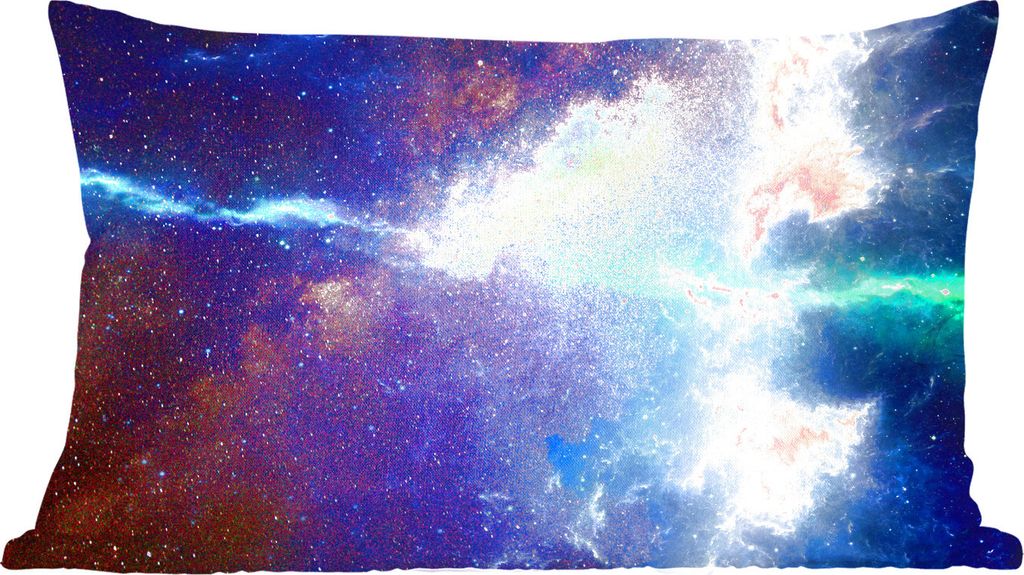 MuchoWow Zierkissen Sofakissen Wohnzimmer Dekokissen 50x30 cm Leerzeichen - Blau - Grün - Wohnzimmerdekoration - Polster mit Photo