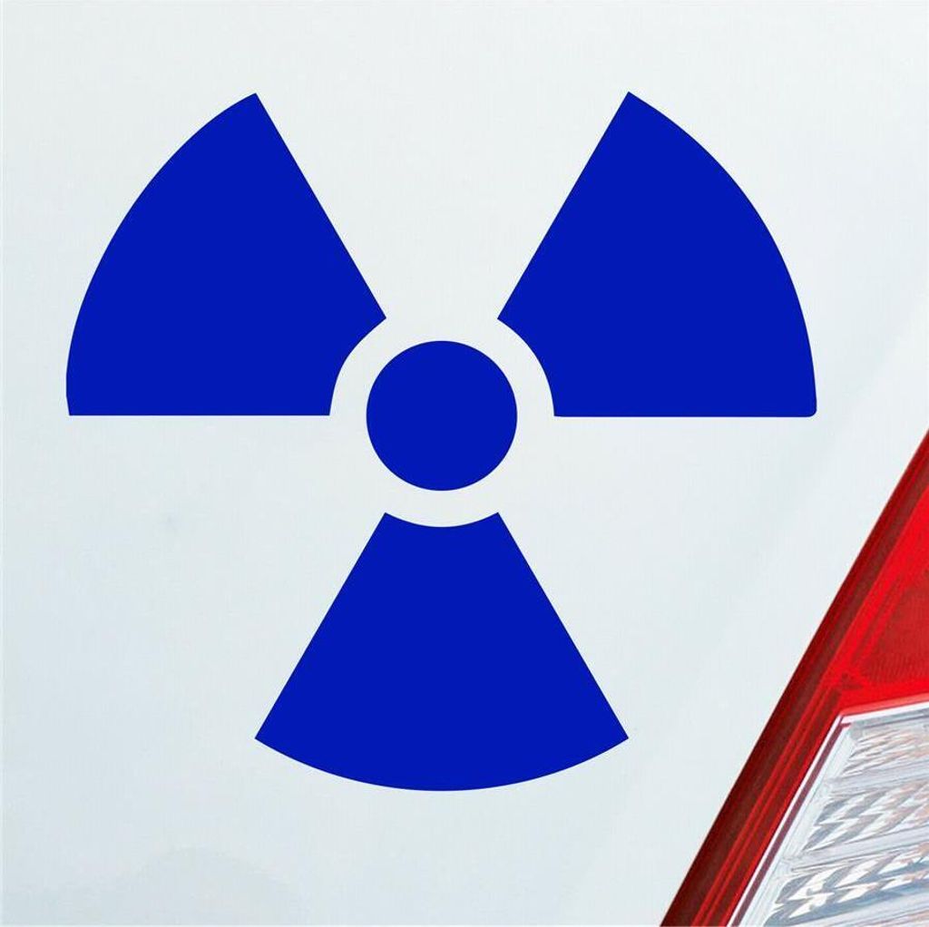 Auto Aufkleber Atom Radioaktivität Atomkraft Nuklear 10x10 cm Dunkelblau Sticker Heckscheibenaufkleber