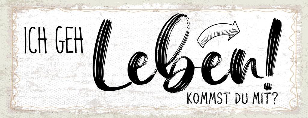 vianmo Holzschild 10x27 cm Ich geh Leben. Kommst du mit