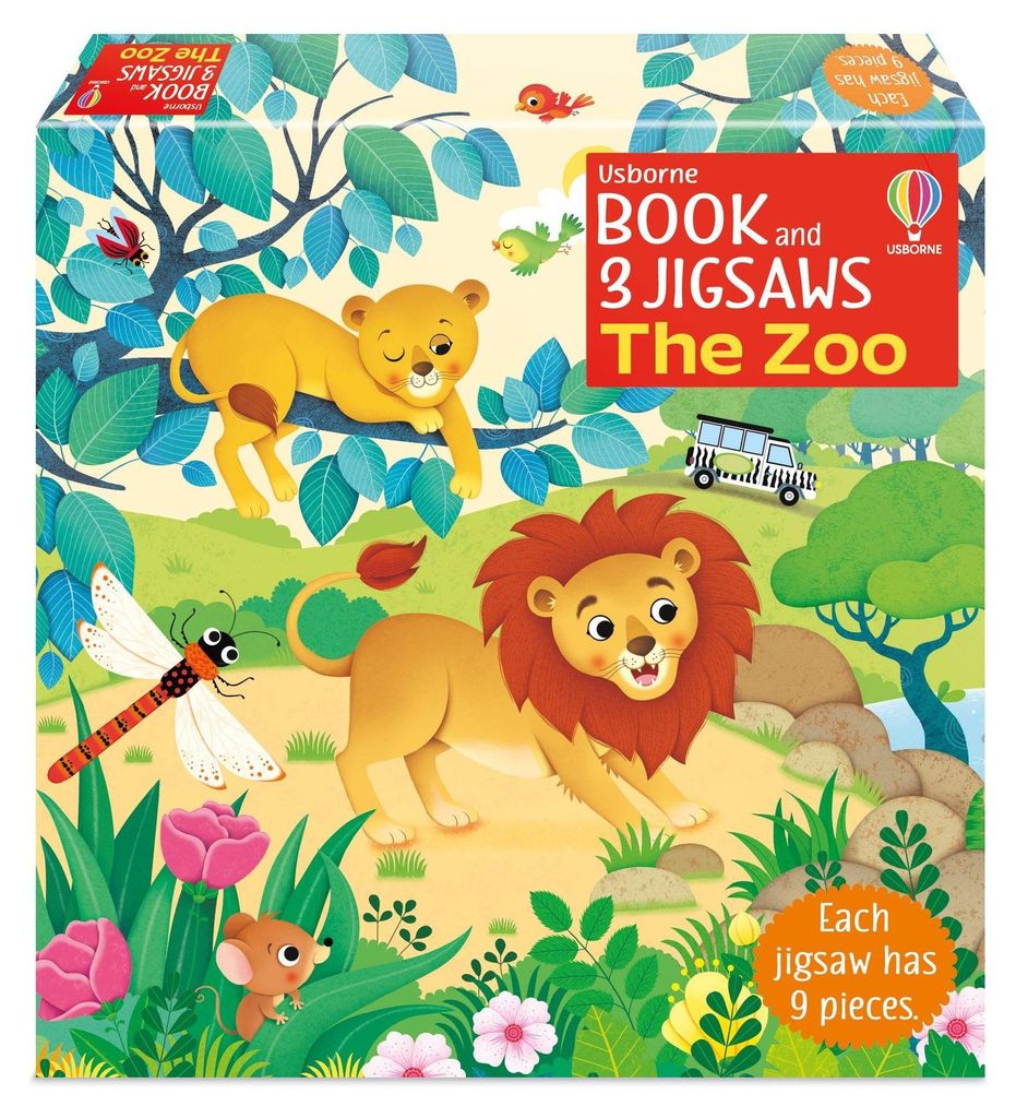 Usborne Book and 3 Jigsaws: The Zoo