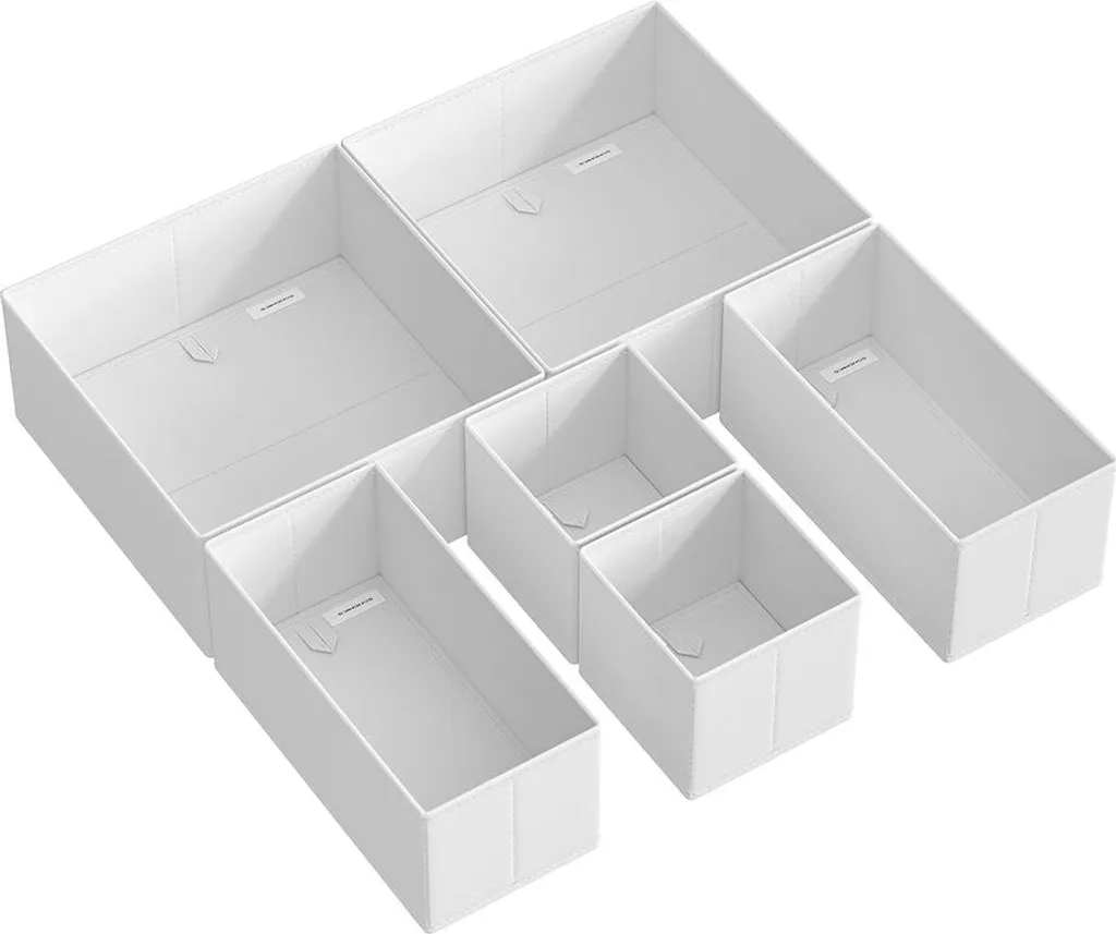Organisateur de tiroir modulable blanc nuage lot de 6 bacs de rangement