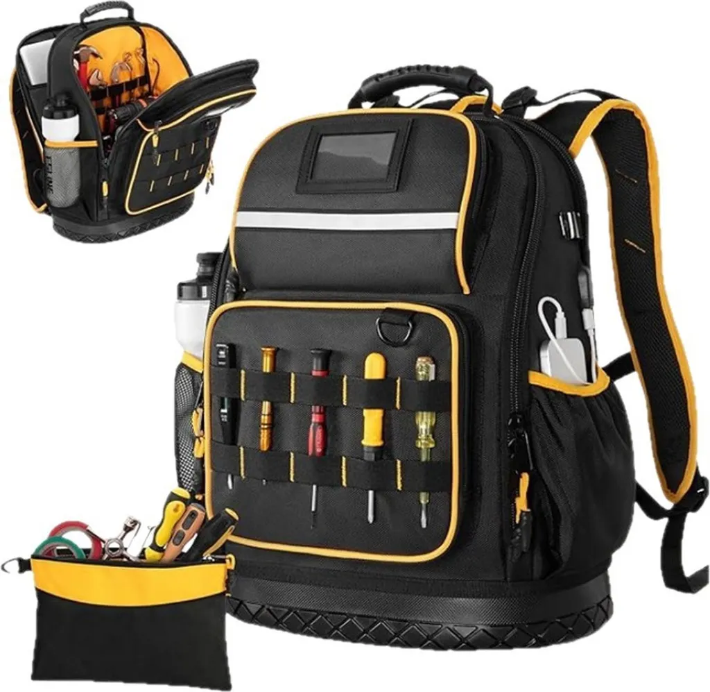 Sac à outils compartimenté en tissu Oxford avec base renforcée stable - 11