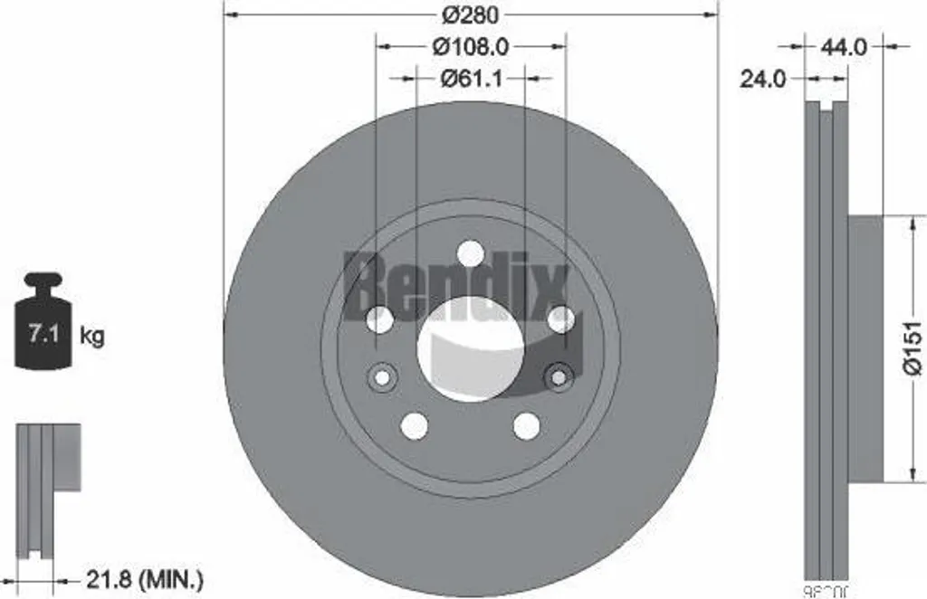 Éliminez les vibrations au freinage : Disque BENDIX 7701208848 compatible