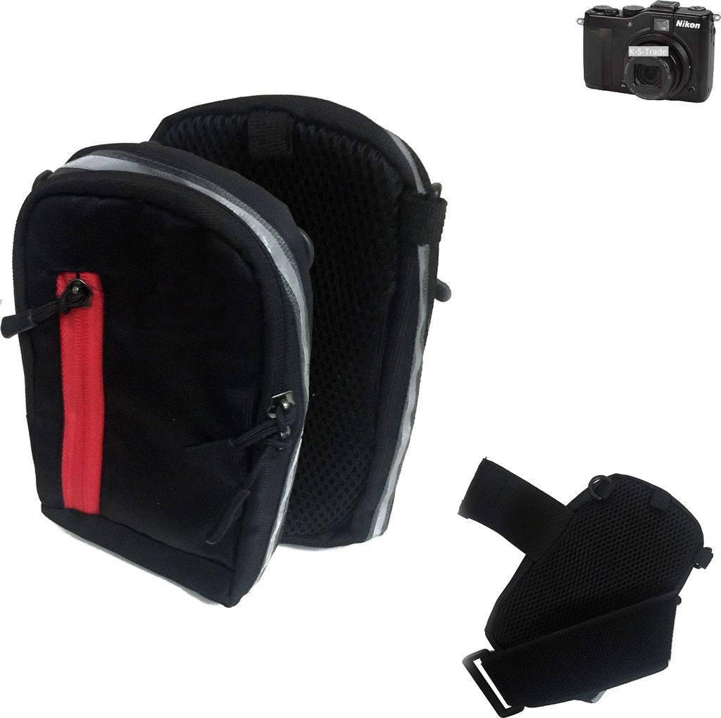 K-S-Trade Fototasche Kameratasche Gürteltasche Schutz Hülle kompatibel mit Nikon Coolpix P7000 Case bag Stoßfest Holster schwarz 1x