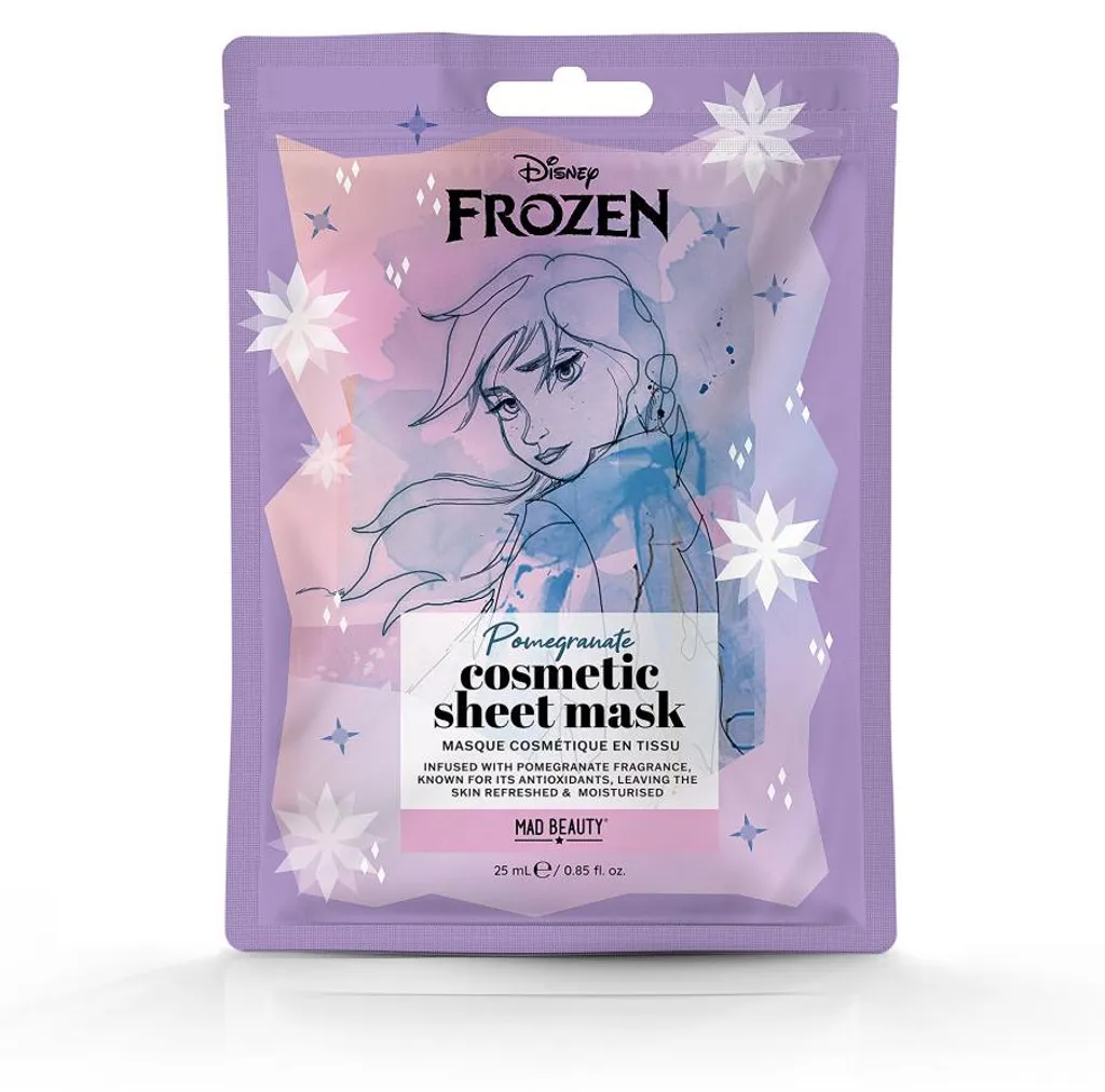 Masque facial en tissu Mad Beauty Disney Frozen Anna pour un soin éclat