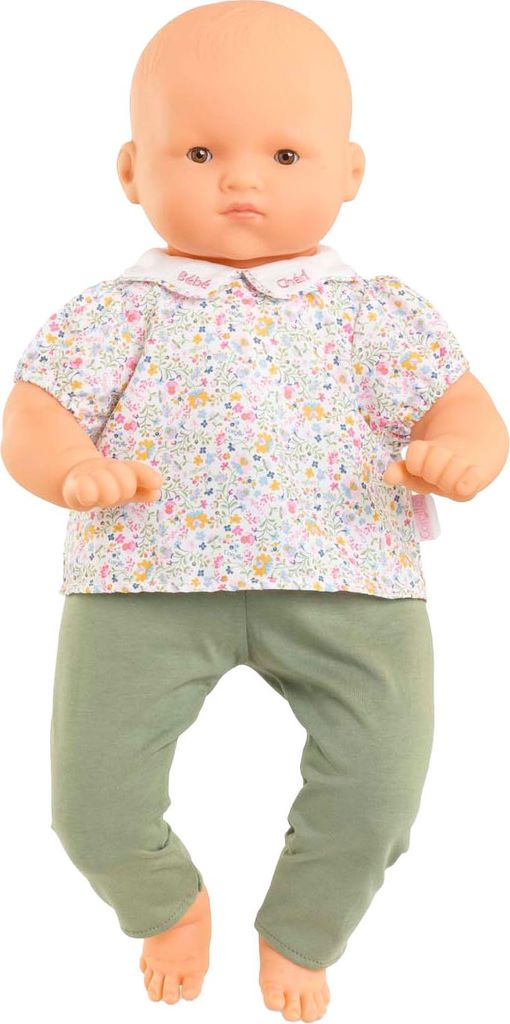 Corolle Babypuppe Puppe 52cm mit Blumenbluse und grüner Hose
