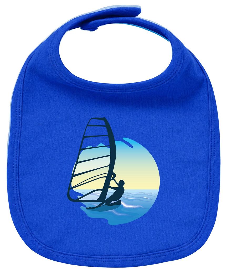 Huuraa Baby Lätzchen Windsurfer Surfen Royal Blue Klettverschluss Baumwolle Latz Geschenkidee