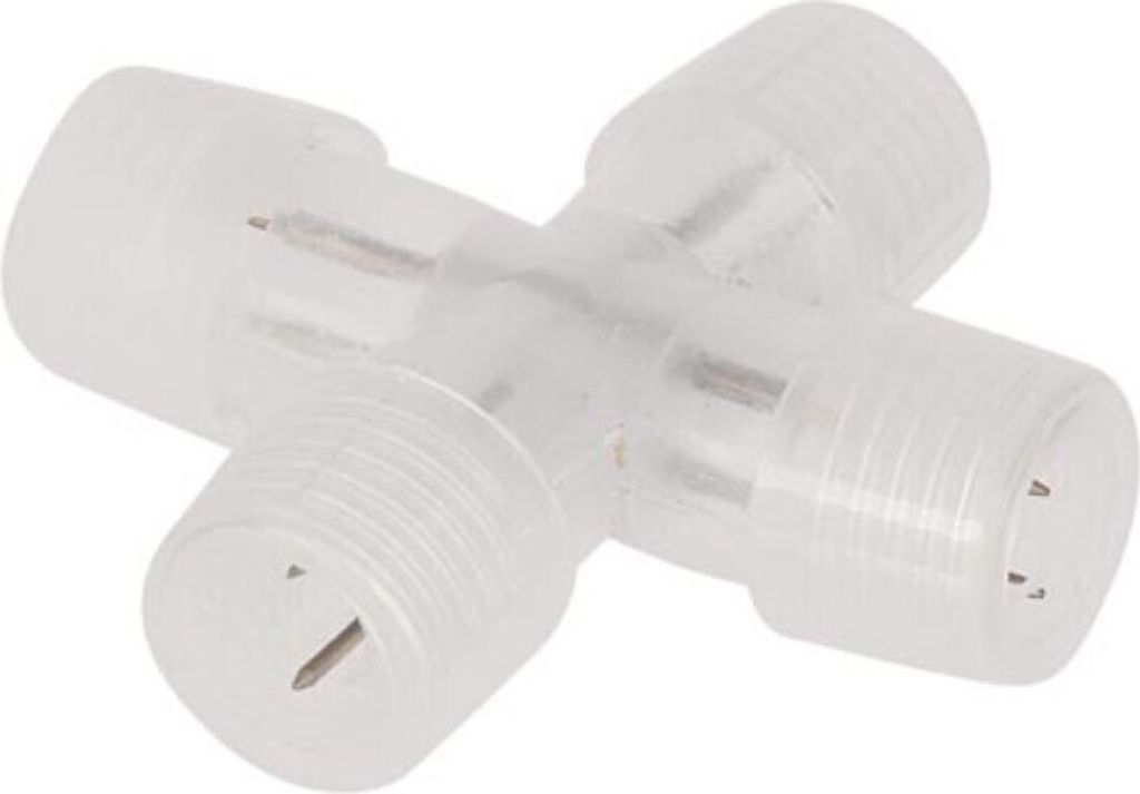 HQ-Power Transparenter X Connector für Lichtschlauch und LED Lichtschlauch, 1 Stück, X förmiger
