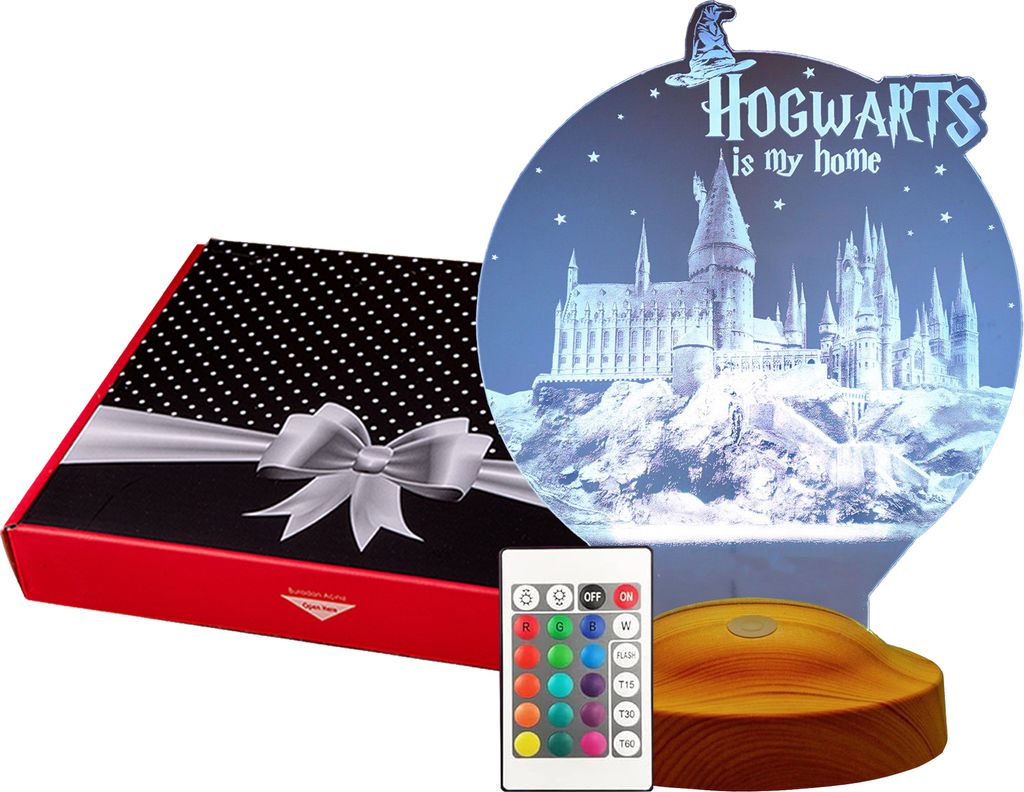 3D LED Nachttischlampe Hogwarts Harry Potter mehrfarbiges Nachtlicht, Geburtstagsgeschenk, Geschenke für Kinder, Junge, Mädchen