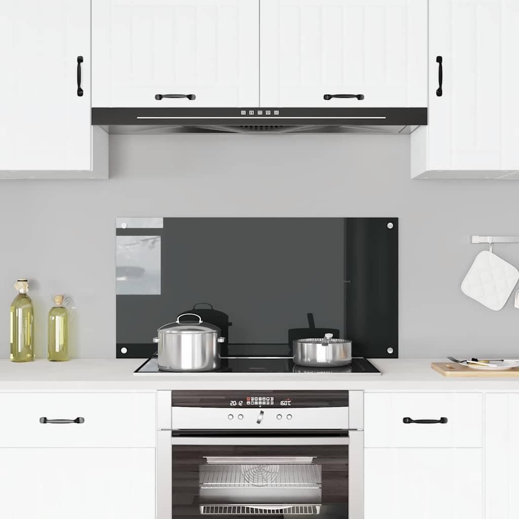 vidaXL Küchenrückwand Schwarz 100x50 cm Hartglas Produktbild 