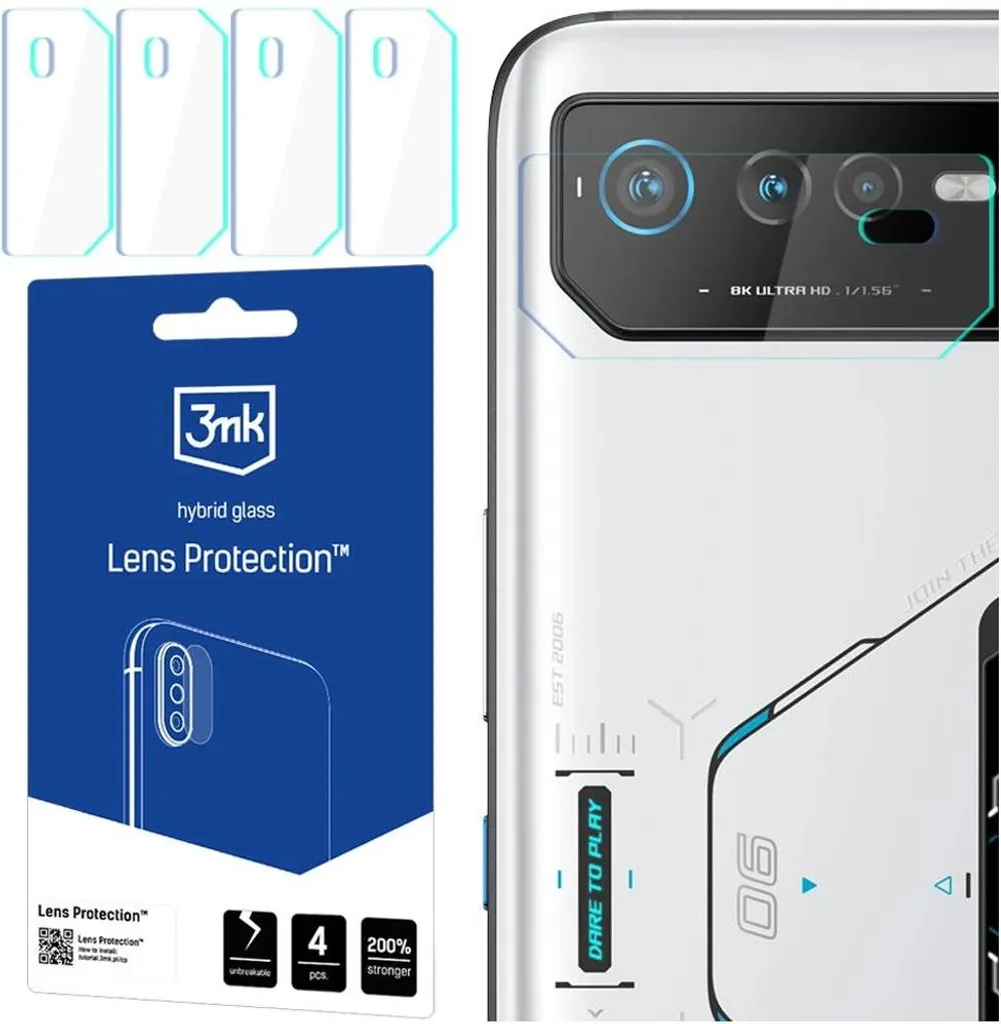 Kit 4 Protezioni Lenti 3mk per Asus ROG Phone 6/6D - Convenienza e Sicurezza