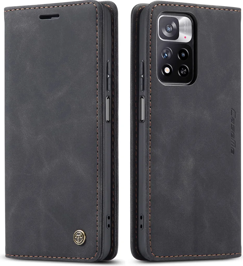 Custodia Protettiva Redmi Note 11 Pro+ - Finto Cuoio Nero Sicuro