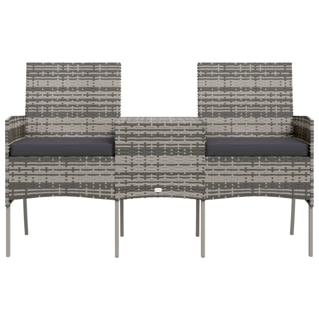 "Winterschlussverkauf " 2-Sitzer-Gartensofa - CLORIS - Balkonmöbel - Gartenmöbel Set - mit Teetisch Poly Rattan Anthrazit - 151x61x85 cm NeuMöbe...