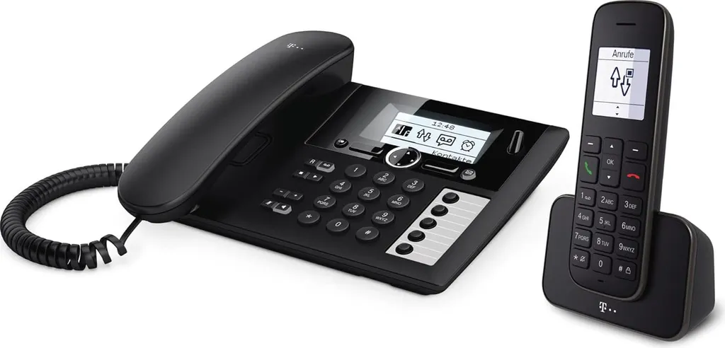Téléphone filaire avec répondeur Telekom Sinus PA 207 Plus 1 noir mat