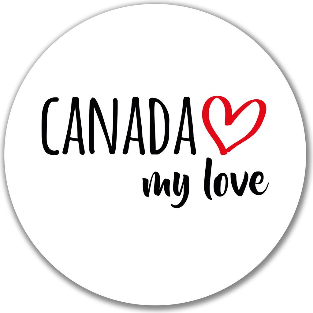 Huuraa Aufkleber Canada my love 10cm rund Sticker Geschenkidee