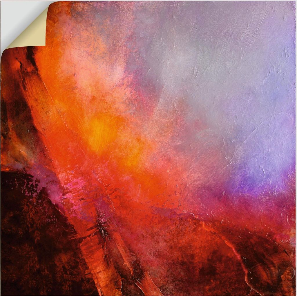 ARTland Wandbild, selbstklebend Abstrakte Komposition - feuriges Rot Größe: 40x40 cm