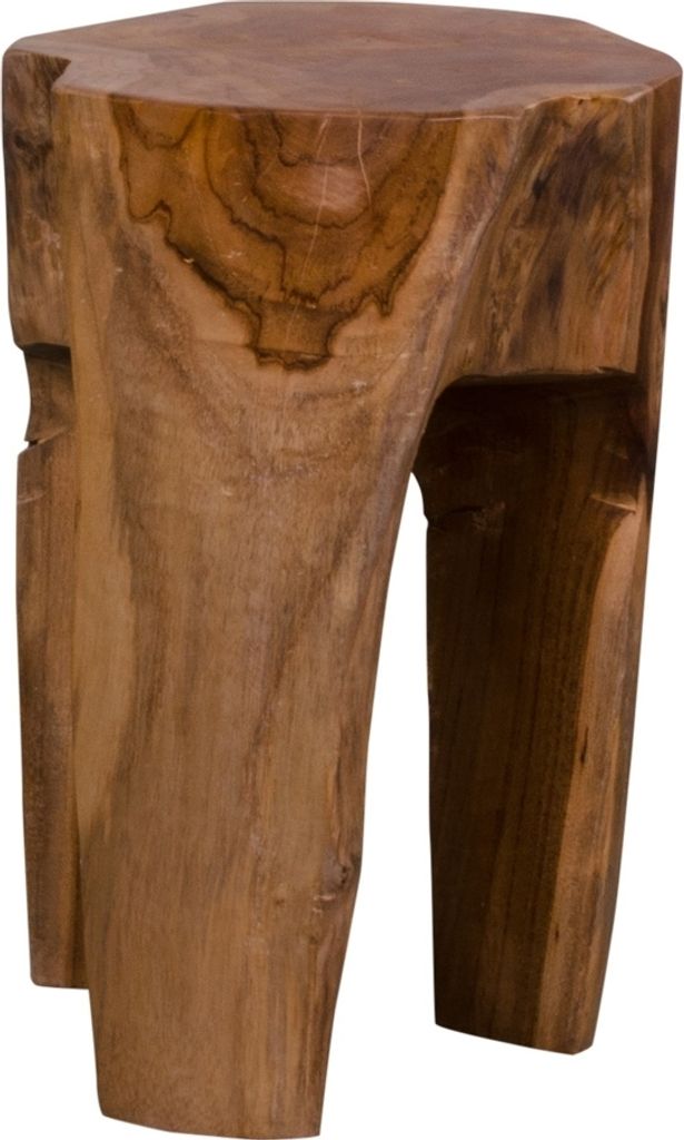 Hocker >Rose< in Braun, Teak - 26x40x26cm (BxHxT)