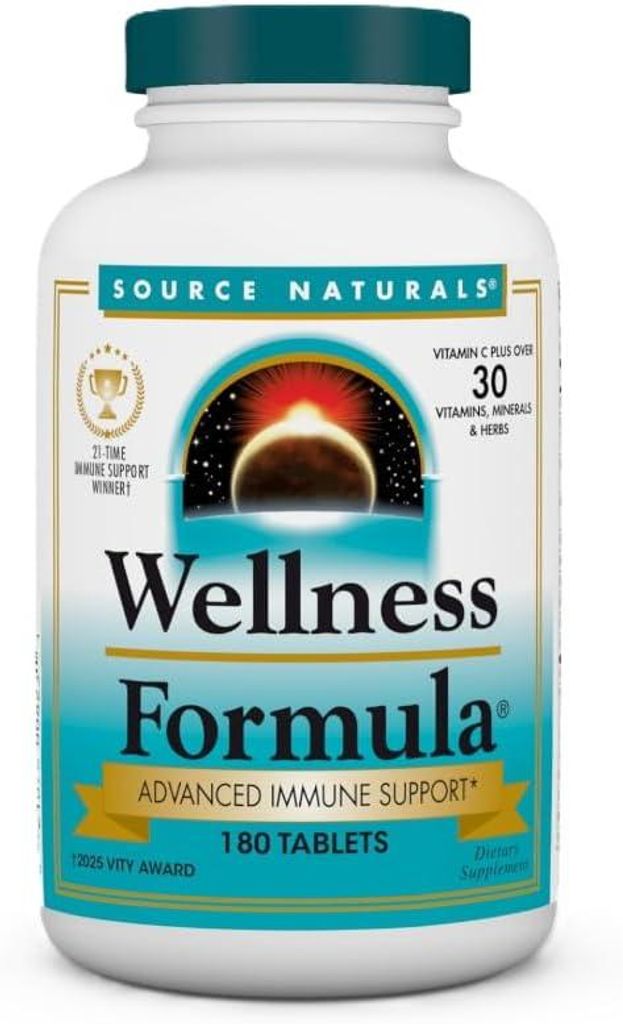 Source Naturals Wellness Formula – Fortschrittliche tägliche Unterstützung des Immunsystems – 180 Tabletten