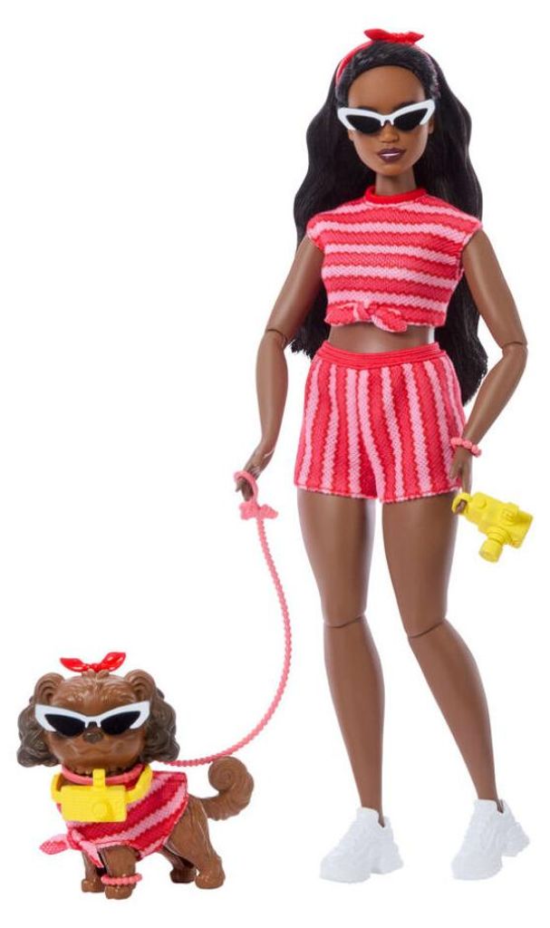 Barbie Twinning Looks Modepuppe mit Hündchen, Produktbild 