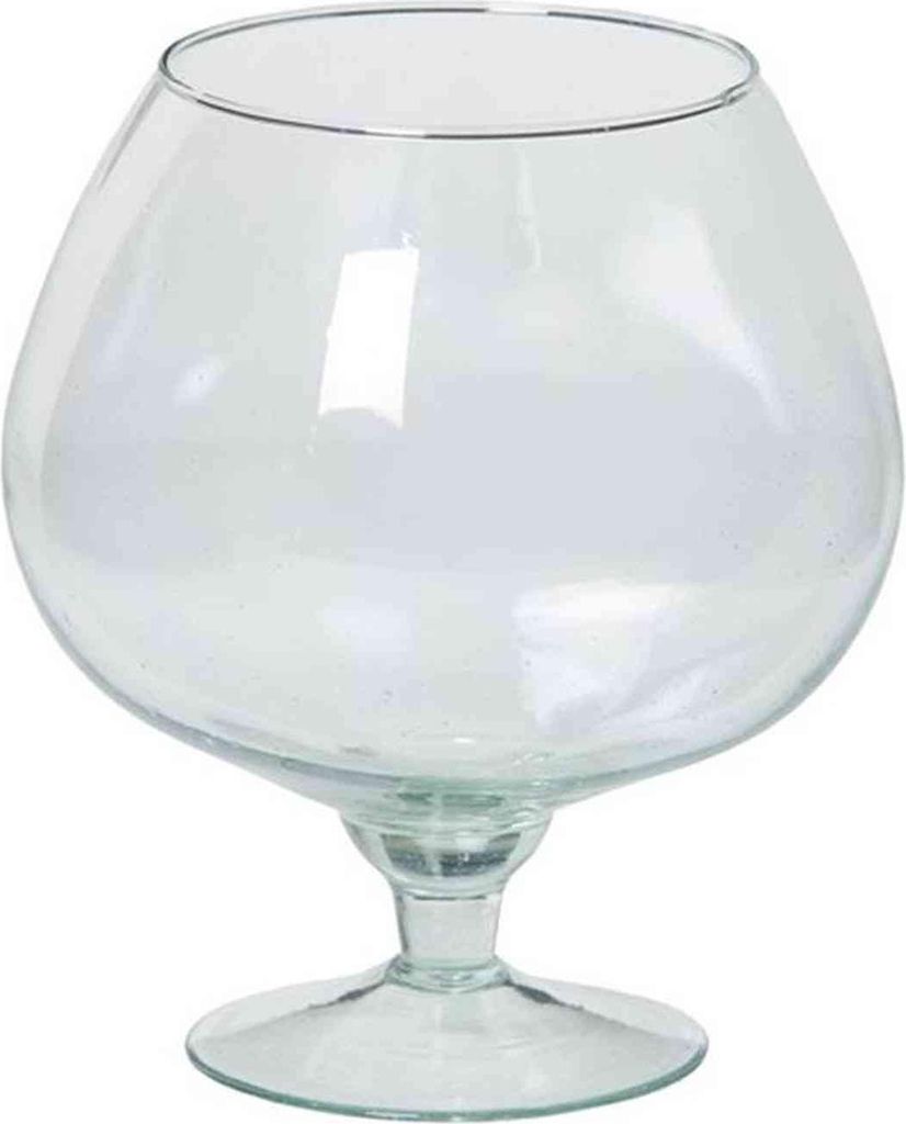 INNA-Glas XXL Dekoglas Roger auf Standfuß, Kugel - Rund, klar, 18,5cm, Ø 10,5cm - Ø 15,5cm - Cognac Glas
