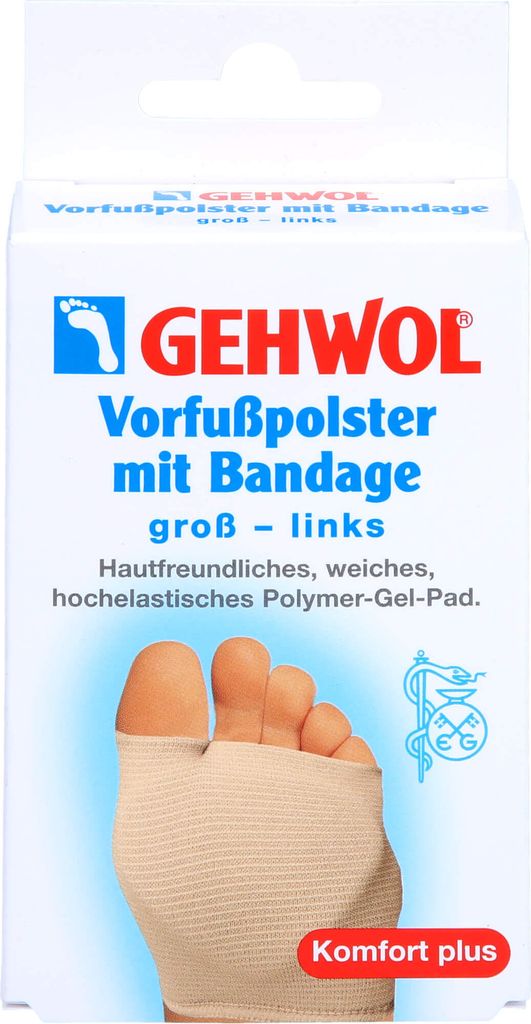 Wkładka pod przednią część stopy Gehwol z bandażem, lewa, Zdjęcie produktu 