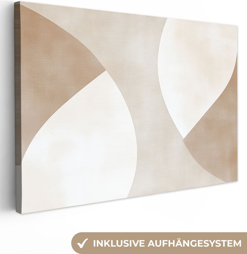 Leinwand Bilder 60x40 cm - Japandi - Beige, Bild Modern, Wanddeko, Gemälde