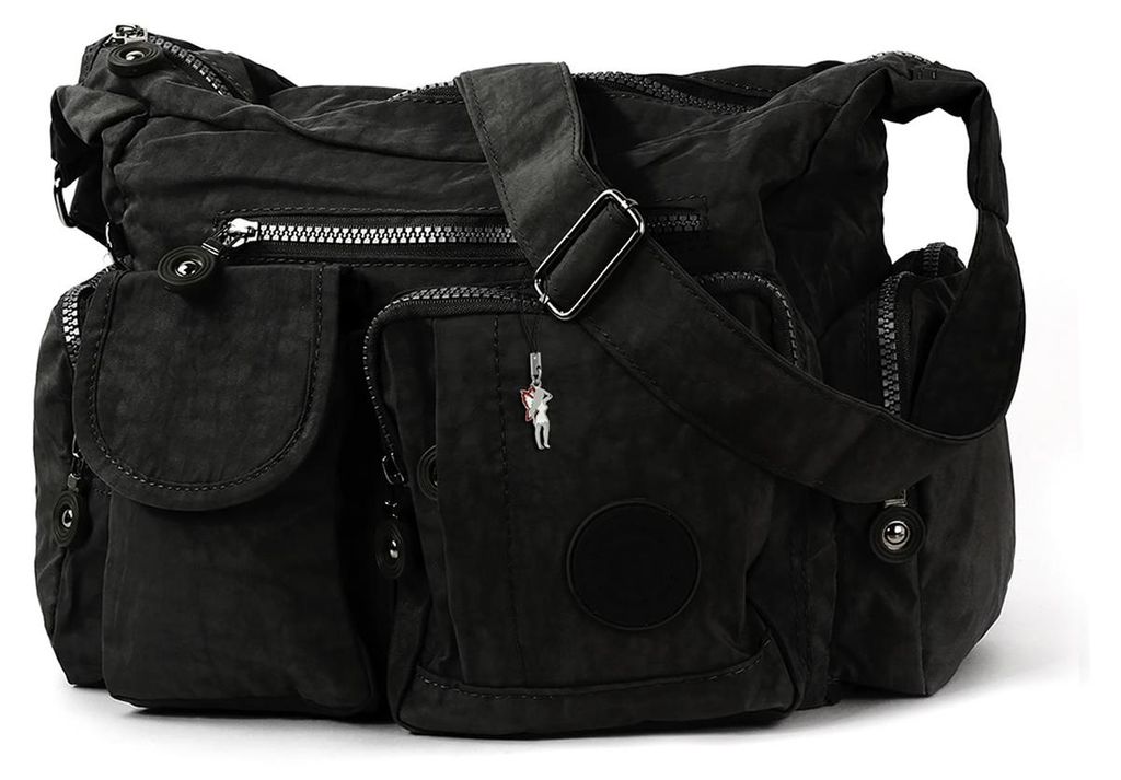 Taška Street nylonová dámska kabelka čierna 30x12x22 Obrázok produktu 