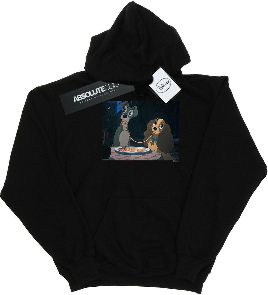 Disney - "Lady And The Tramp Spaghetti Slurp" Kapuzenpullover für Herren BI6638 (S) (Schwarz)