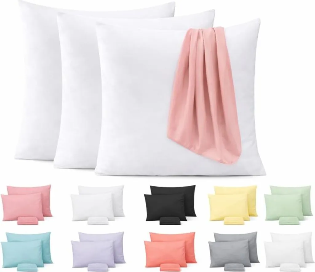 Taie d'oreiller 65x65 cm en Coton 57 Fils - Lot de 20 pour Renouveler Facile