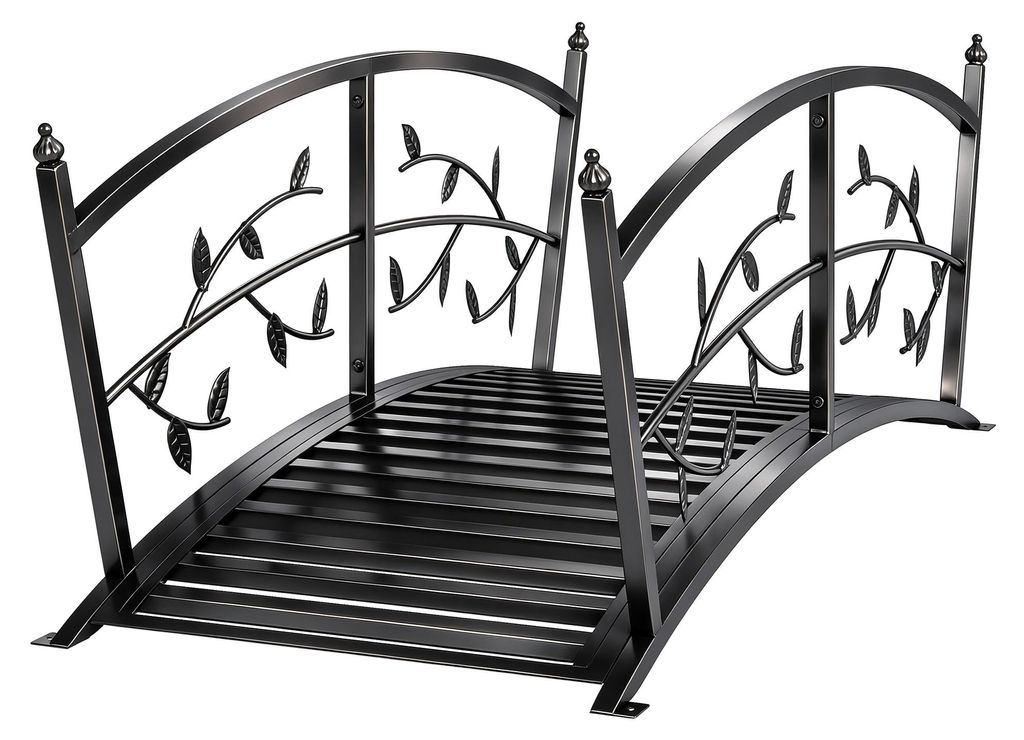 Outsunny metalen tuinbrug, 120 cm, brug voor vijvers met Productafbeelding 