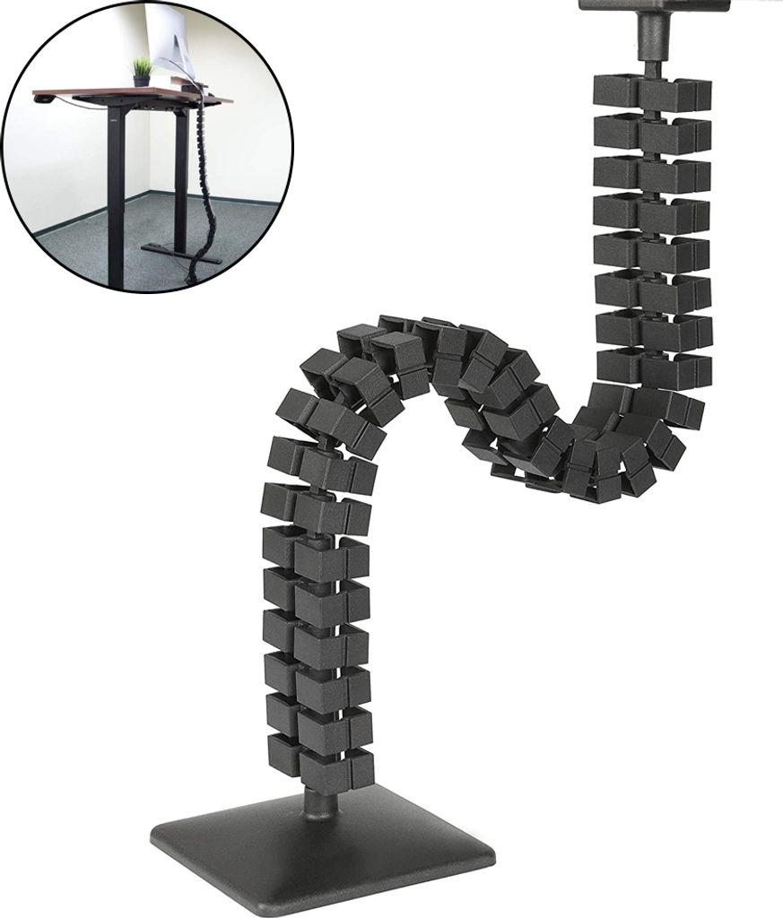 Kabelmanagement-Wirbelsäule, Kabel-Organizer-Wirbel für den Schreibtisch, hält Strom- und AV-Kabel sicher und organisiert, langes modulares Kabe...