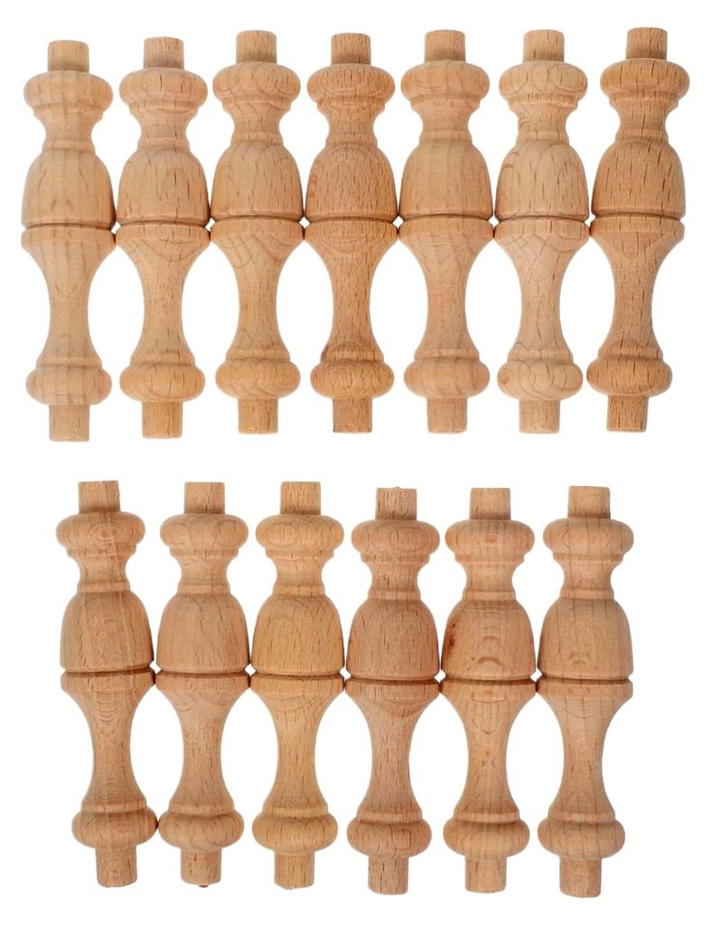 12 Stück Holzspindeln Römisch für DIY Dekoration Bausatz Säulen aus Holz