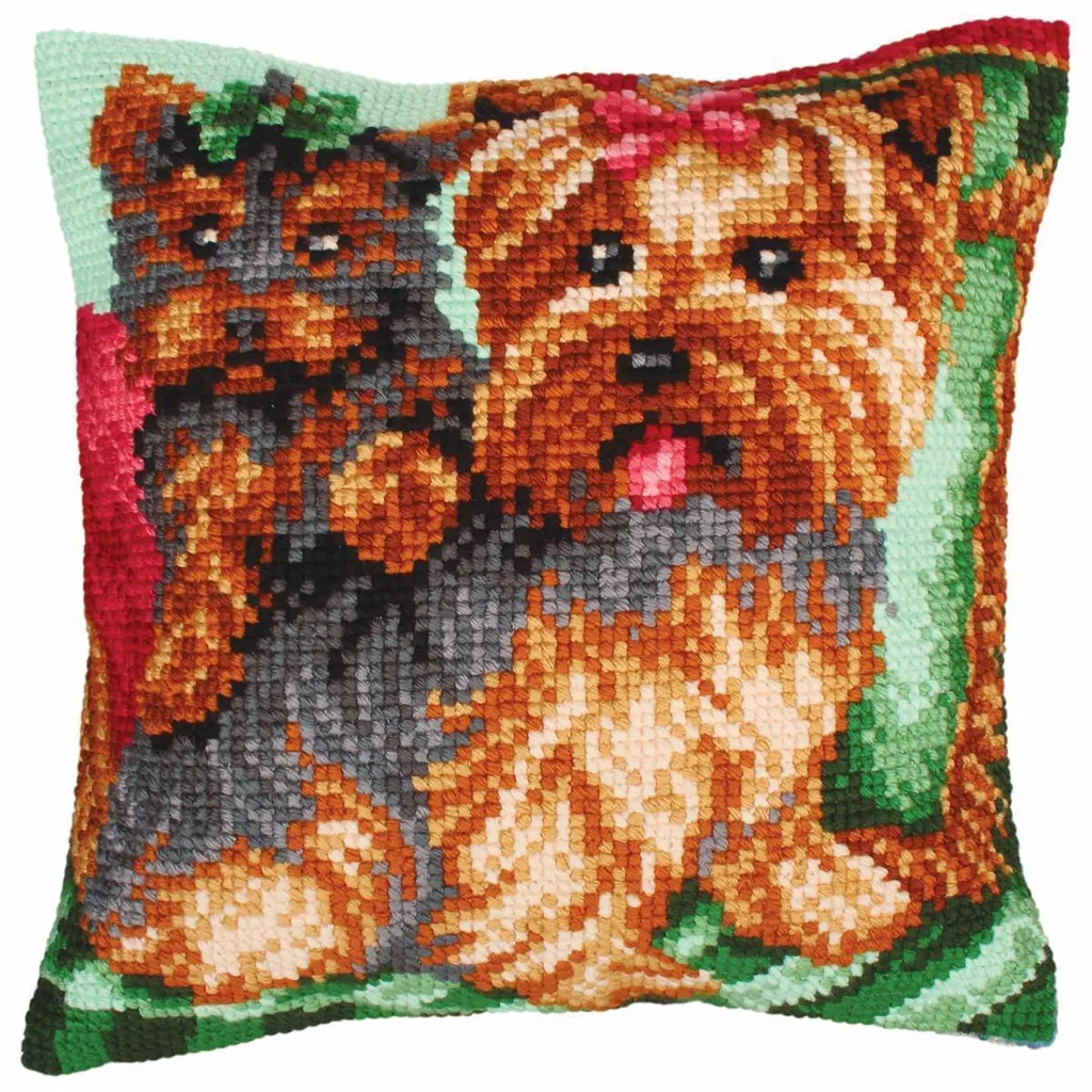 Canevas à broder Chiens sur un fauteuil, kit complet CdA 5214 - 40cm