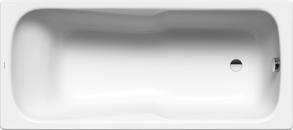 A top-down view of a white bathtub.
