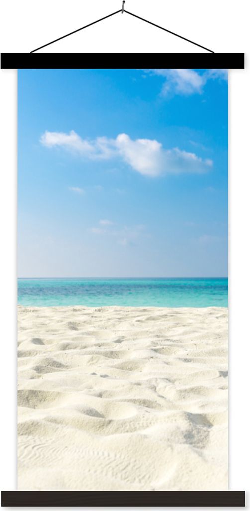 MuchoWow Textilposter Tropisch - Strand - Meer 40x80 cm mit schwarzem Rahmen - Wandemalerei