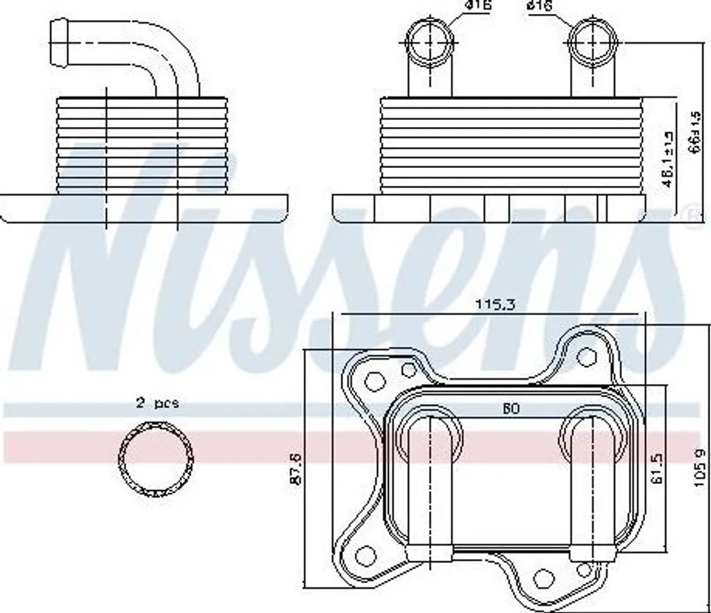 Echangeur thermique huile Nissens 90682 en aluminium OE 650616 pour Corsa G