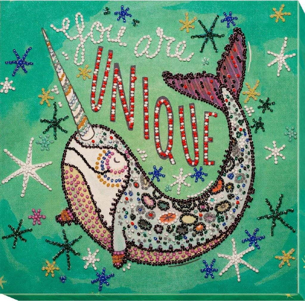 Abris Art Perlenstich Set "Einzigartig...", bedruckt, 20x20cm
