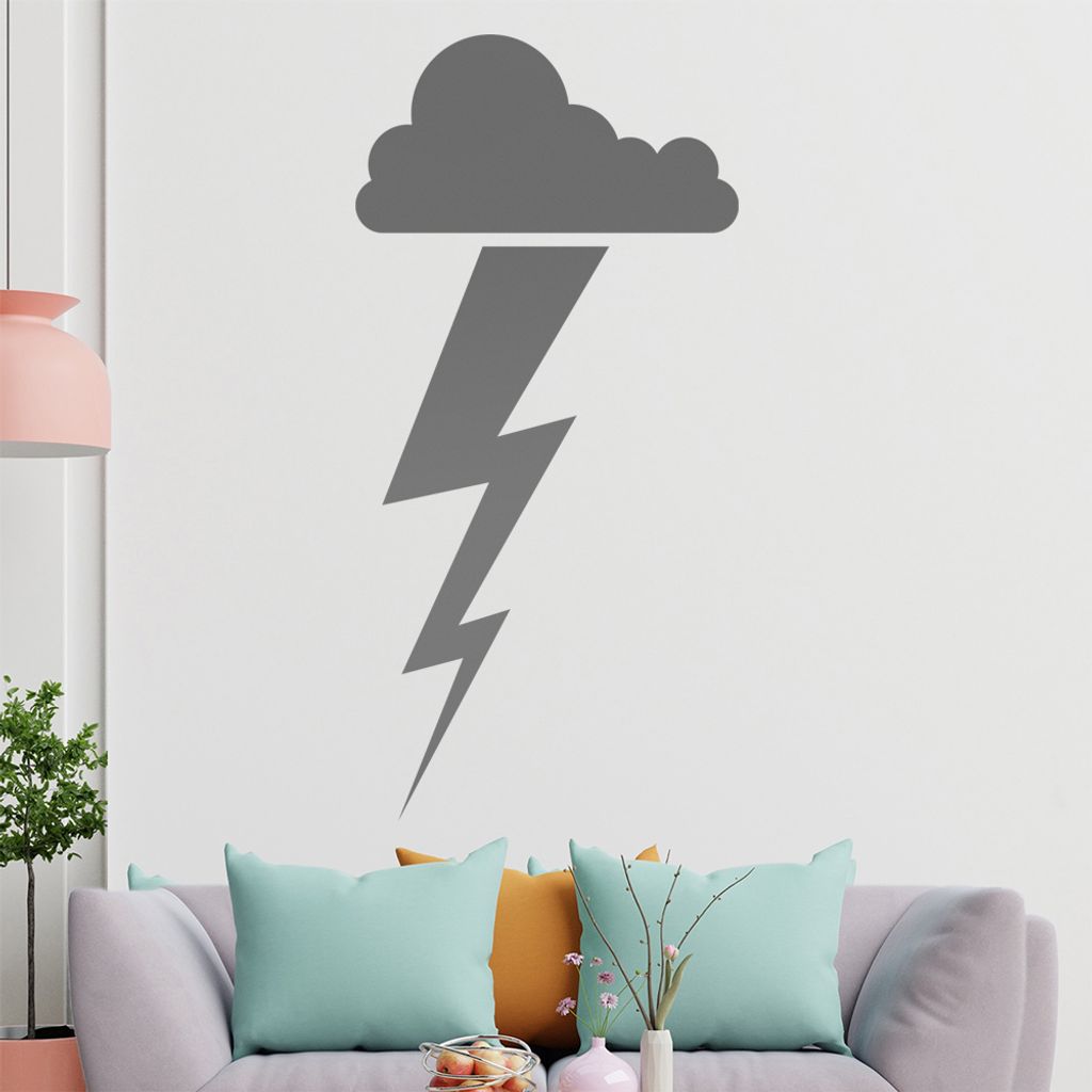 KIWISTAR Gewitterwolke Unwetter Wandtattoo in 6 Größen - Wandaufkleber Wall Sticker - Dekoration, Küche, Wohnzimmer, Schlafzimmer, Badezimmer