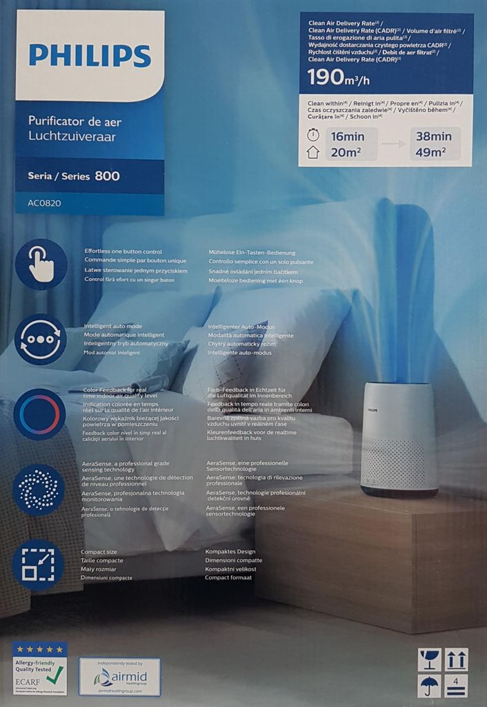 Philips AC0820/10 Čistička vzduchu v miestnosti do 49 m² Obrázok produktu 3