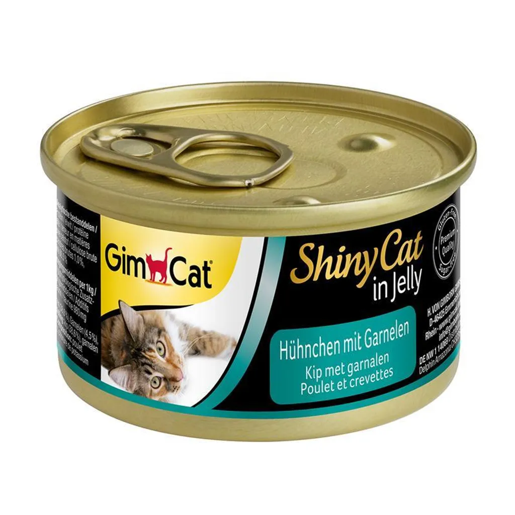 Repas Équilibré pour Chat Difficile GimCat ShinyCat Poulet Crevettes x24