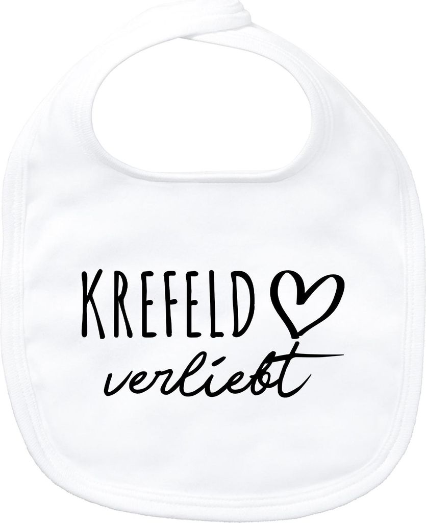 Huuraa Baby Lätzchen Krefeld verliebt White Klettverschluss Baumwolle Latz Geschenkidee