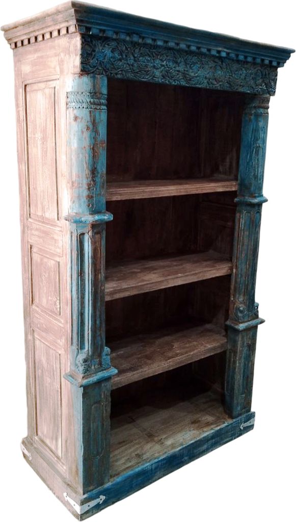 Regal aus Massiv Holz Muster -33- Vintage Braun 200cm hoch für Diele oder Schlafzimmer | Standregal ohne bohren für Badezimmer | Raumteiler Wandr...