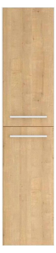 Hängender Hochschrank für Badezimmer 35 x 160 cm, viel Stauraum, schmaler Badschrank in Eiche Natur