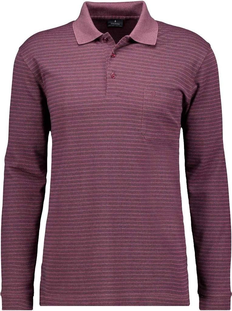 Ragman Softknit-Polo Jacquard, Langarm