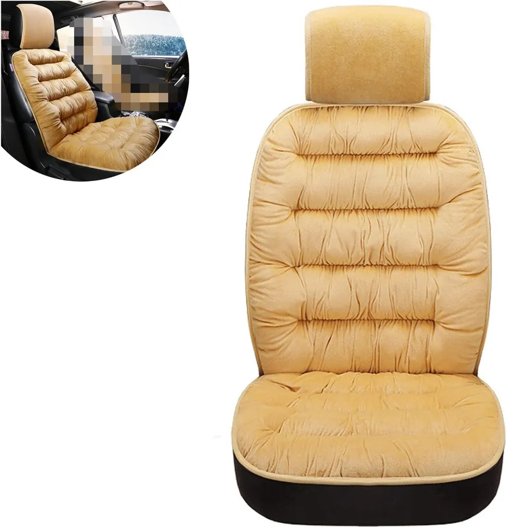 CUSHYRIDE Beige: Coprisedile Auto Morbido per Bambini e Viaggi Lunghi