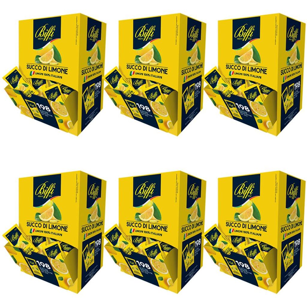 6x Biffi Succo Di Limone Zitronensaft Monoportion 990ml Portionen 198 Beutel