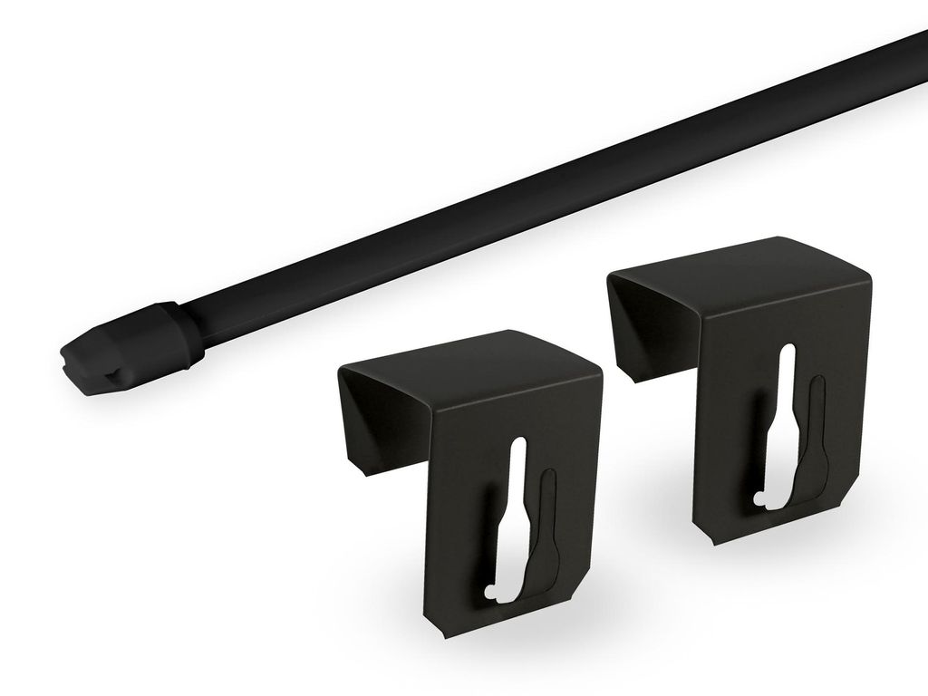 Gardinenstange „Florida“, schwarz, 80-120 cm ausziehbar, Produktbild 