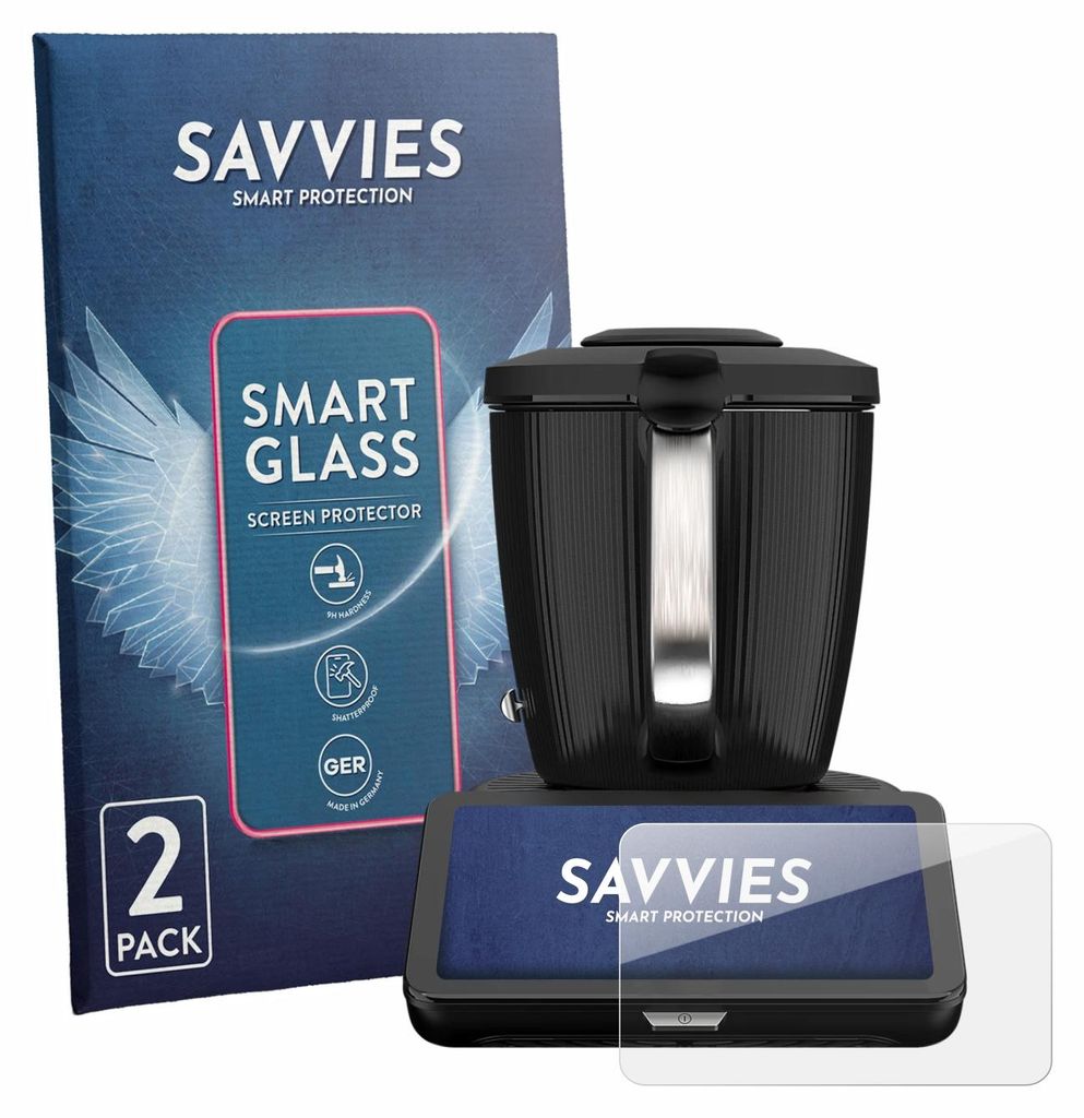 2x Savvies Schutzglas Folie für Vorwerk Thermomix TM7 9H Produktbild 