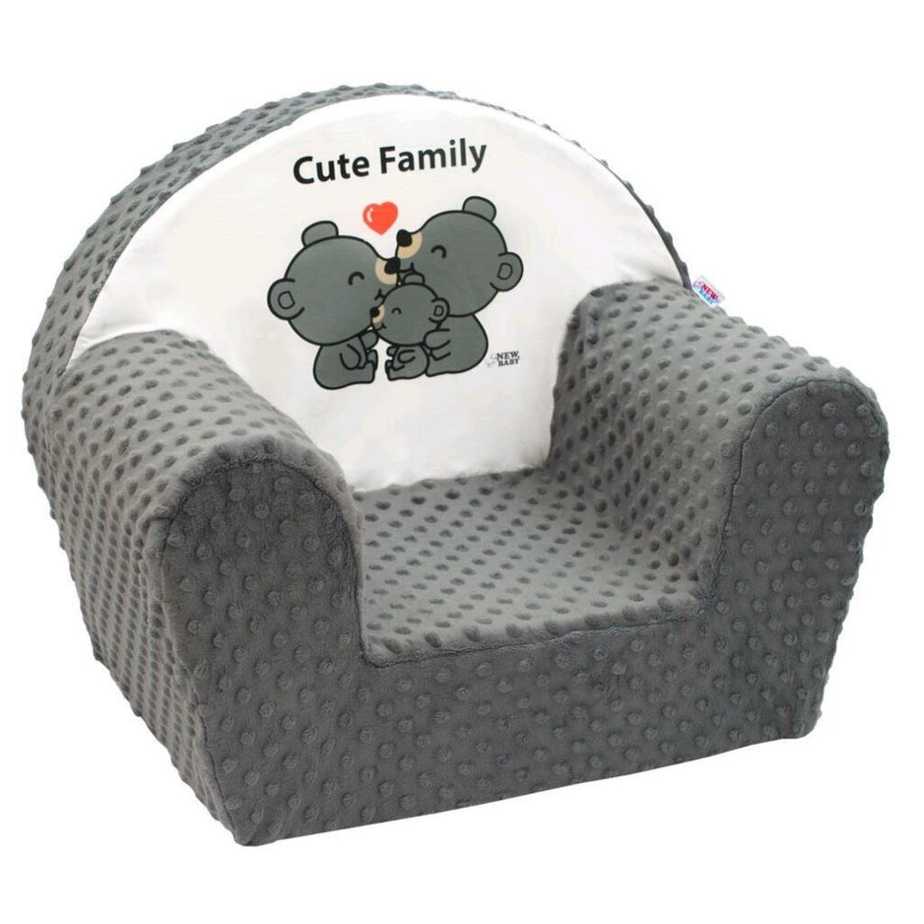 Detské kreslo z Minky New Baby Cute Family sivé Obrázok produktu 