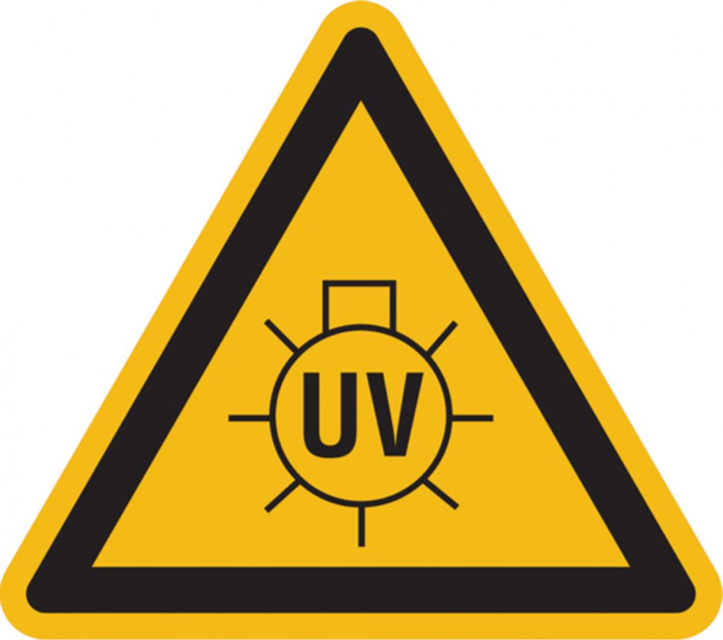 Dreifke Warnschild, Warnung vor UV-Strahlung - praxisbewährt | Folie selbstk...